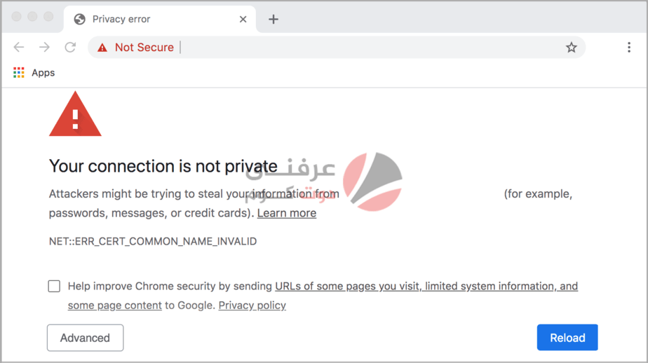 Your Connection Is Not Private حل مشكلة 6784 2