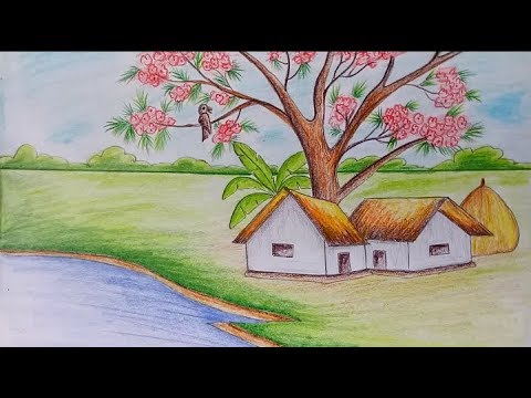 رسم منظر طبيعي باليد 1793 13