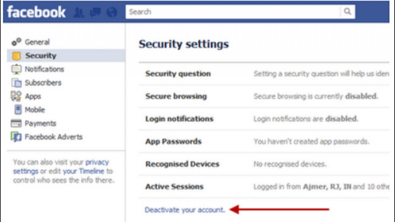 Facebook account. How to deactivate Facebook account. Your Facebook account Active. Facebook account Feed.